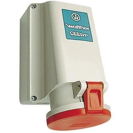 Фото Розетка настінна СЕЕ-тип 4 пол.х63А, 400V, IP44, внутрішнє кріплення